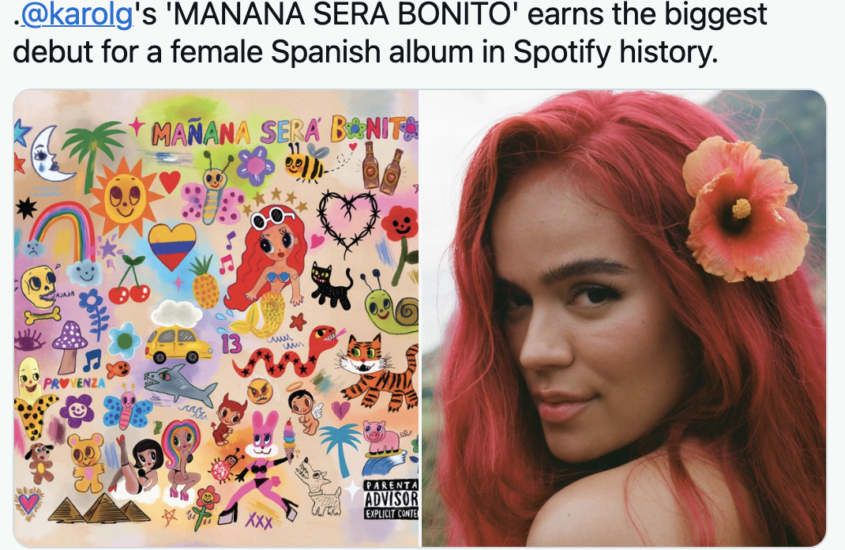Karol G's 'Mañana Será Bonito' Is First Spanish-Language Album by